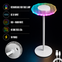 Lampe de Table UFO RGB ABS+Fer Rechargeable Sans Fil à LED, Veilleuse Tactile USB-C, Lumière d'Ambiance pour Chambre, Bar, Cadeau OEM - Grande Vente