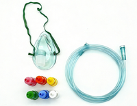 Masque à oxygène jetable réglable Venturi, masque facial médical en PVC avec diluteurs de couleur et tube à oxygène