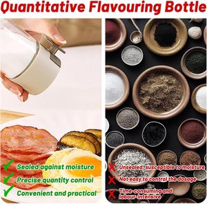 Gelas garam tersegel, toples tekan merica dengan pegangan kuantitatif 0.5g, Dispenser garam kaca untuk lada garam gula - Product Image 6