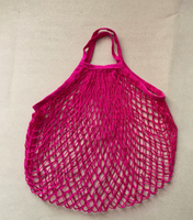 Sac fourre-tout en coton biologique à mailles filetées avec logo personnalisé UMI, couleurs mélangées, réutilisable, idéal pour les courses et l'emballage des légumes