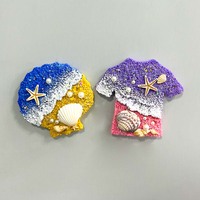 Aimants de réfrigérateur personnalisés en résine 3D de forme irrégulière, style Art Déco, peints, créatifs, souvenirs de plage, faits à la main, OEM/ODM