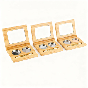 Palette de fards à paupières en bambou écologique personnalisable, simple, double ou quadruple couleur, étui de maquillage fait main, vente en gros, directement de l'usine - Product Image 1