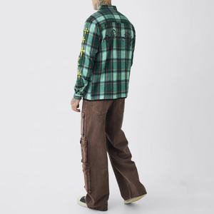 بخاخ قوس قزح بشعار مخصص ملابس الشارع للرجال بنطال عتيق بساق مستقيمة متعدد الجيوب فضفاض من الدنيم الحمضي بنطال كارجو للرجال - Product Image 3