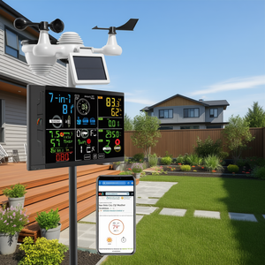 Station météo Wi-Fi Vevor 7-en-1, système de surveillance sans fil solaire pour l'extérieur et l'intérieur avec écran couleur et capteur de vent - Product Image 2