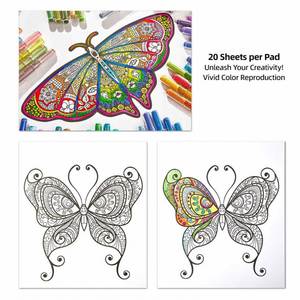 Libro para Colorear de Mariposas Creativo para Niños y Adultos, Diseño Espiral en Papel A4 para Aliviar el Estrés - Product Image 3