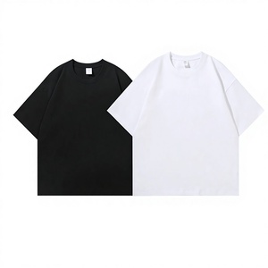 חולצות טי חלקות איכותיות 300 גרם 100% כותנה, סיטונאי, כבדות, גדולות במידה, הדפסת משי, חולצות טי לגברים בהתאמה אישית - Product Image 1