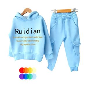 Ensemble Survêtement Bébé <span class=keywords><strong>Garçon</strong></span> de Haute Qualité à Manches Longues – Vêtements Solides et Amples en Polaire pour Tout-Petit - Product Image 4