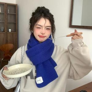 Knitted Wool Scarf For Women Long Warm Solid Color Neck Warmer Thermal Insulation Winter Fashion Accessory - Product Image 4