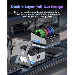 Support d'impression 3D Creality CFS gris métallisé à double couche, design coulissant, 19,7 x 23,6 x 11,8 pouces, 19,8 livres, accessoires pour imprimante 3D - Product Image 4