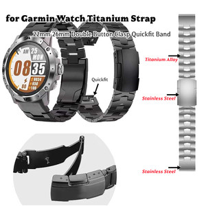 Bracelet de montre en alliage de titane métallique de luxe à ajustement rapide 26 mm 22 mm pour Garmin Fenix 8 Strap E 7x 6x Pro/5x /5x Plus Instinct - Product Image 1