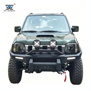 Pare-chocs avant en acier 4x4 tout-terrain le plus vendu avec éclairage LED, protection avant noire pour <span class=keywords><strong>Jimny</strong></span> 1998+, pare-chocs avant de rechange - Product Image 3
