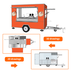 Camiones de comida móviles de 13 pies, remolque de comida de comedor para vendedores de EE. UU., carrito de comida para perros calientes - Product Image 3