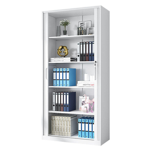 Armoire de classement en acier à porte coulissante push-pull, avec serrure antivol, style minimaliste moderne, pour bureau, atelier, salle de sport, mobilier commercial - Product Image 5