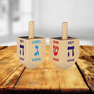 Kustom kayu alami yang belum selesai Chanukah <span class=keywords><strong>Dreidel</strong></span> desain Anda sendiri untuk usia 5-7 tahun - Product Image 3