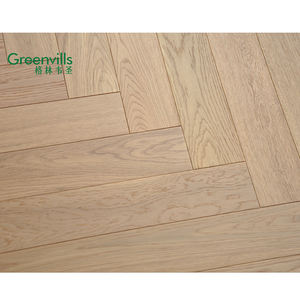 La meilleure vente de parquet en chêne d'ingénierie à chevron en bois naturel, parquet en bois véritable naturel brossé personnalisé - Product Image 2
