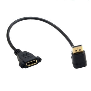 DisplayPort erkek dişi Panel montajı 90 derece yukarı aşağı açı uzatma DP kablosu ile vida somunu kilitleme desteği 4K çözünürlük - Product Image 1
