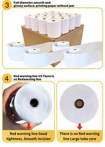 Rollo de Papel Térmico de 80 mm x 50 mm, 57 40, Libre de BPA, Resistente al Agua, 100% Pulpa de Madera, POS OEM, Personalizado con Adhesivo - Product Image 6