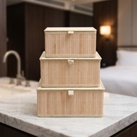 Panier de rangement rectangulaire en bambou et rotin PP personnalisé, le plus vendu, avec logo sur mesure, pour la maison