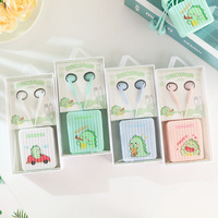 KIKI-389 Boîte de rangement mignonne de type dessin animé, écouteurs filaires de type C pour filles, casque étanche IPX-1 avec micro pour iPhone/Android