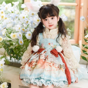 Gonne Tutu Lolita stile dolce da ragazza stile Tang cinese principessa con decorazione in pizzo per cartoni animati estivi - Product Image 5