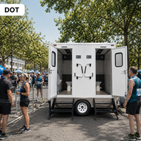 Remorque WC portable à 2 postes, toilettes mobiles personnalisées avec climatisation, réservoirs d'eau et livraison mondiale