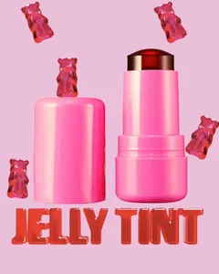 Private Label 4 Colors Milk Jelly Makeup Tint Blush Stick High Pigment Water Jelly Tint Candy Lip Blush Jelly Tint
