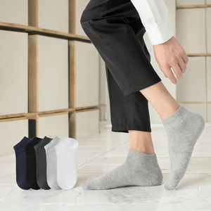 Chaussettes courtes Cmax invisibles respirantes en coton de haute qualité noires et blanches pour hommes et unisexe, usage quotidien décontracté, saison automne, avec revers - Product Image 3