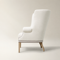 Fauteuil d'appoint moderne de luxe rembourré avec dossier haut, garniture cloutée, pieds en bois massif, chaise de salle à manger individuelle pour la maison et l'hôtellerie