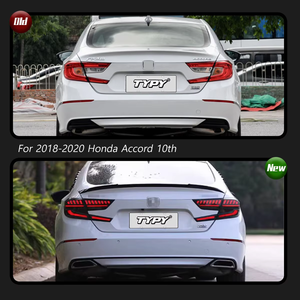 ไฟท้ายรถยนต์ LED รุ่นใหม่ สำหรับ Accord Gen 10 ปี 2018-2020 ชุดไฟท้ายพร้อมไฟ DRL ไฟเลี้ยวแบบ Sequential ไฟเบรก เลนส์สีแดง 100W - Product Image 4