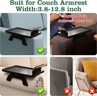 Bambus Sofa Armlehne Tablett Couch Arm Tisch Große Multifunktion Tisch Couch Arm Tisch Schwarz Organizer Halter Für Sofa