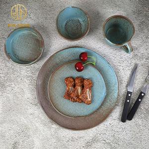 Juego de platos de cerámica de Color azul para uso en comedor occidental de porcelana de alta temperatura para <span class=keywords><strong>restaurante</strong></span> - Product Image 2