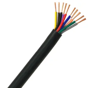Mejor precio RVV 10 Core 0.5mm2 Cable y fabricante de cables Precio de fábrica original 100 pies Cable de iluminación para el hogar 500V Cable de sistema de control