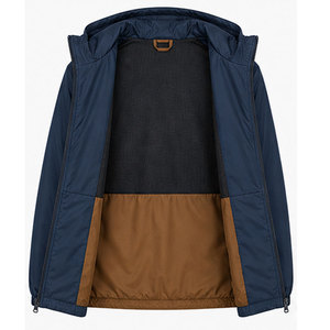 Custom <b>Men</b> Canvas Windbreaker <b>Jacket</b> Breathable Waterproof Sports Running Hiking Winter Outerwear Front Logo All 100% Polyester - Product Image 5