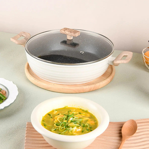 Modern Ceramic Non-Stick <b>Cookware</b> <b>Set</b> Glass Lids Bakelite Handles 10-Piece Enamel Coated Oven Dishwasher Safe for Gas <b>Induction</b> - Product Image 5