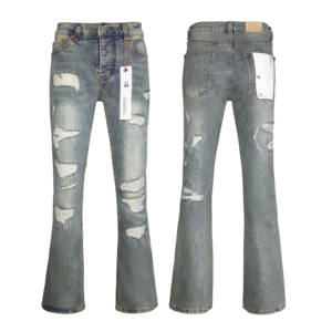 Jeans de marque de luxe de haute qualité, jeans en denim déchirés stretch hip-hop, streetwear, jeans pour hommes <span class=keywords><strong>trompette</strong></span> - Product Image 6