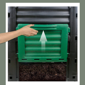 Yeşil siyah kompost kutusu tasarım sıcak satış HDPE modeli yeni renk yeni bahçe aksesuarları menteşeli kapaklı 300 litre - Product Image 3