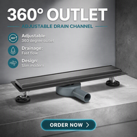 Drain de douche linéaire moderne en acier inoxydable 304 poli satiné avec grille amovible et filtre anti-cheveux pour la rénovation des salles de bain d'hôtel