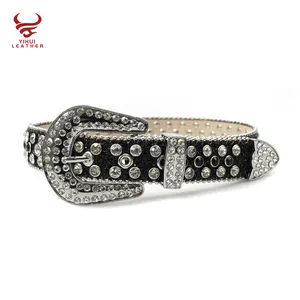 New Bling Bling Sparkling Diamond Kids Belt For Jeans Pants Fashion Western Crystal Bling Studded Rhinestone Belt For Boys Girls