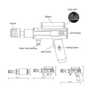 휴대용 세차 고압 물총 배터리 전원 자동차 청소를 위해 충전식 가정에서 사용할 수 있습니다 - Product Image 6