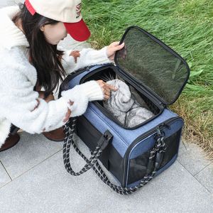 Transportadora para Mascotas Lu.Jie Azul, Gran Capacidad, Transpirable, Plegable, Bolsa de Viaje Portátil para Perros y Gatos - Product Image 4