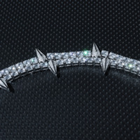 5mm Cubain Lien Chaîne Panthère Noire Hiphop Vvs Moissanite 925 Collier En Argent Sterling Populaire Hiphop Bijoux