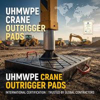 Plaques de support antidérapantes et résistantes à l'usure en UHMWPE de 35 mm d'épaisseur, sur mesure, avec service de découpe pour grue mobile