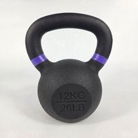 Kettlebell colorée de 10 kg en vinyle, vente en gros directe usine, avec poignée lisse et confortable pour femmes et entraînement avec kettlebell