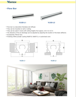 Grille linéaire AC encastrée au plafond, design esthétique, avec diffuseur et barres de ventilation personnalisables