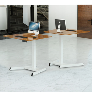 Table électrique réglable en hauteur à une seule jambe avec cadre blanc E2, bureau pour <span class=keywords><strong>ordinateur</strong></span> portable, bureau debout pour la maison ou le bureau - Product Image 5