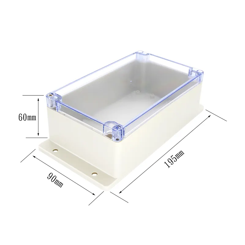 OEM المصنعين مخصصة جدار جبل شفافة غطاء في الهواء الطلق للماء IP65 ABS صندوق توصيلات بلاستيكي الكهربائية الضميمة