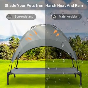 Cama para perros elevada con refrigeración para exteriores mejorada, cama elevada impermeable para perros y mascotas con dosel, cama portátil extraíble para perros - Product Image 3