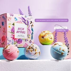 Bombas de Baño Efervescentes Naturales y Orgánicas de 100g con Cuatro Fragancias, Hechas a Mano, para Spa en Casa, con Flores Secas, Venta al Por Mayor - Product Image 1