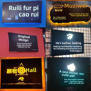 Hollow LED Acrylic biển quảng cáo <span class=keywords><strong>retro</strong></span> kim loại cửa trong nhà ngoài trời quảng cáo <span class=keywords><strong>lightbox</strong></span> với sáng từ - Product Image 2