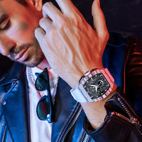 Montre mécanique chronographe fonctionnelle Bonest Gatti pour hommes, cristal saphir, cadran lumineux, bracelet en silicone de haute qualité BG9007